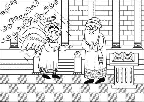 Annunciation To Zechariah Printable Coloring Page