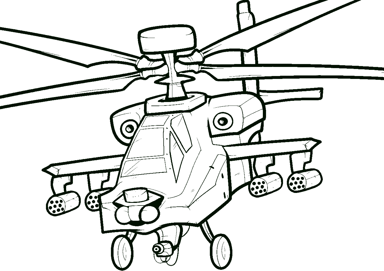 Apache Helicopter Coloring Page