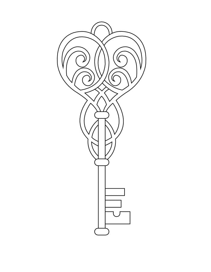 Artistic Key For Kids Coloring Page