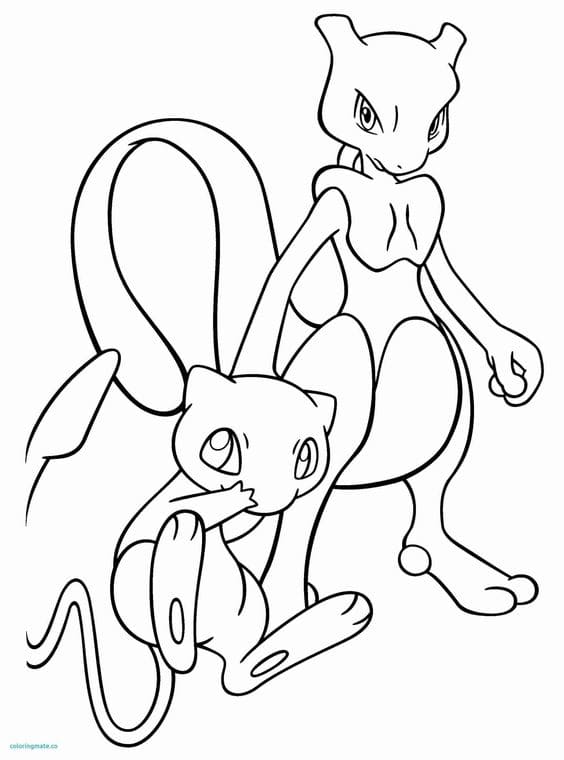 Awesome Mewtwo Pokemon Coloring Page