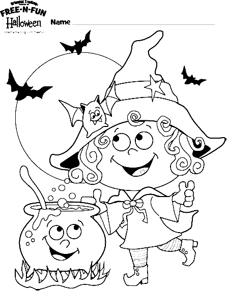 Baby Halloween Image Coloring Page