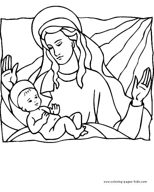 Baby Jesus Image For Kids Coloring Page