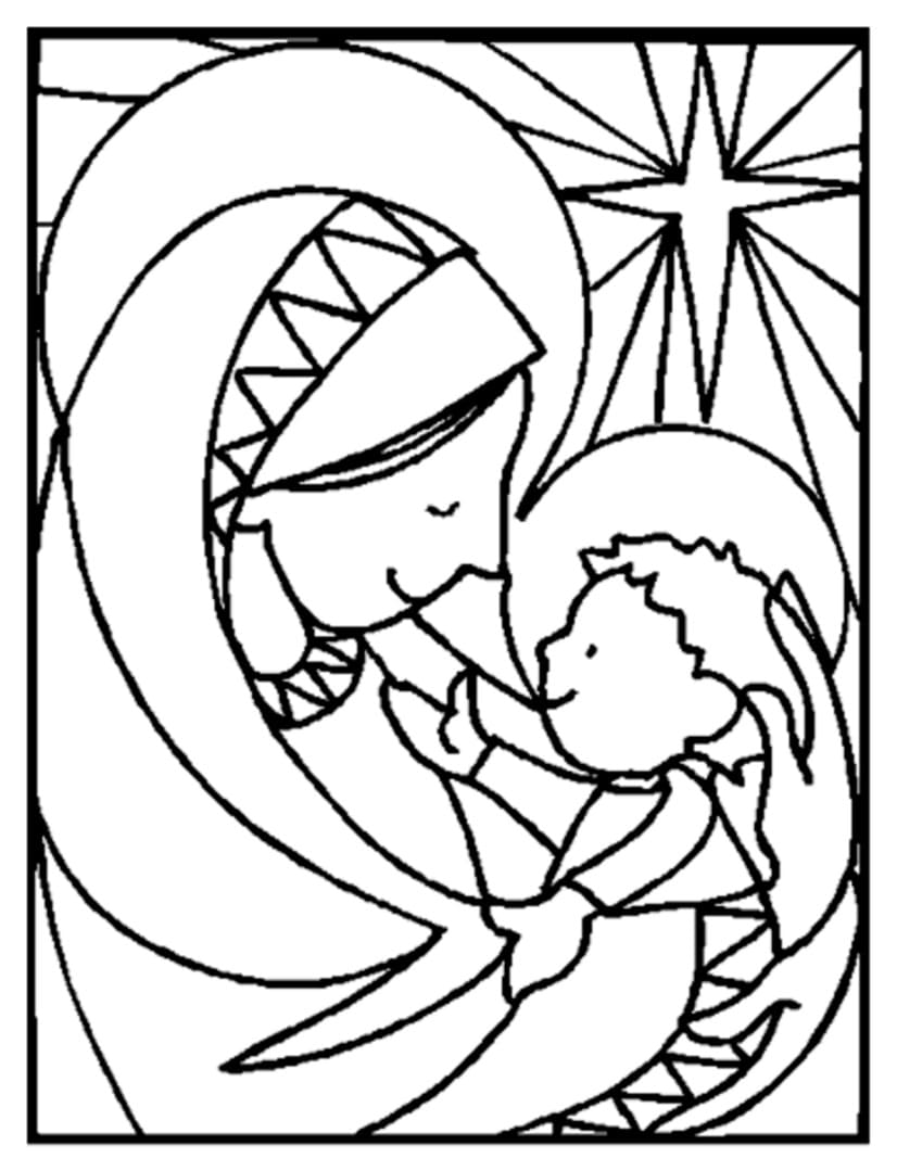 Baby Jesus Nativity For Kids Coloring Page