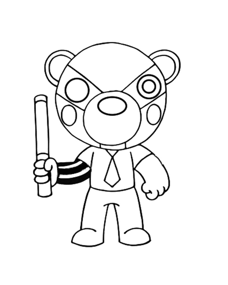 Badgy Piggy Coloring Page