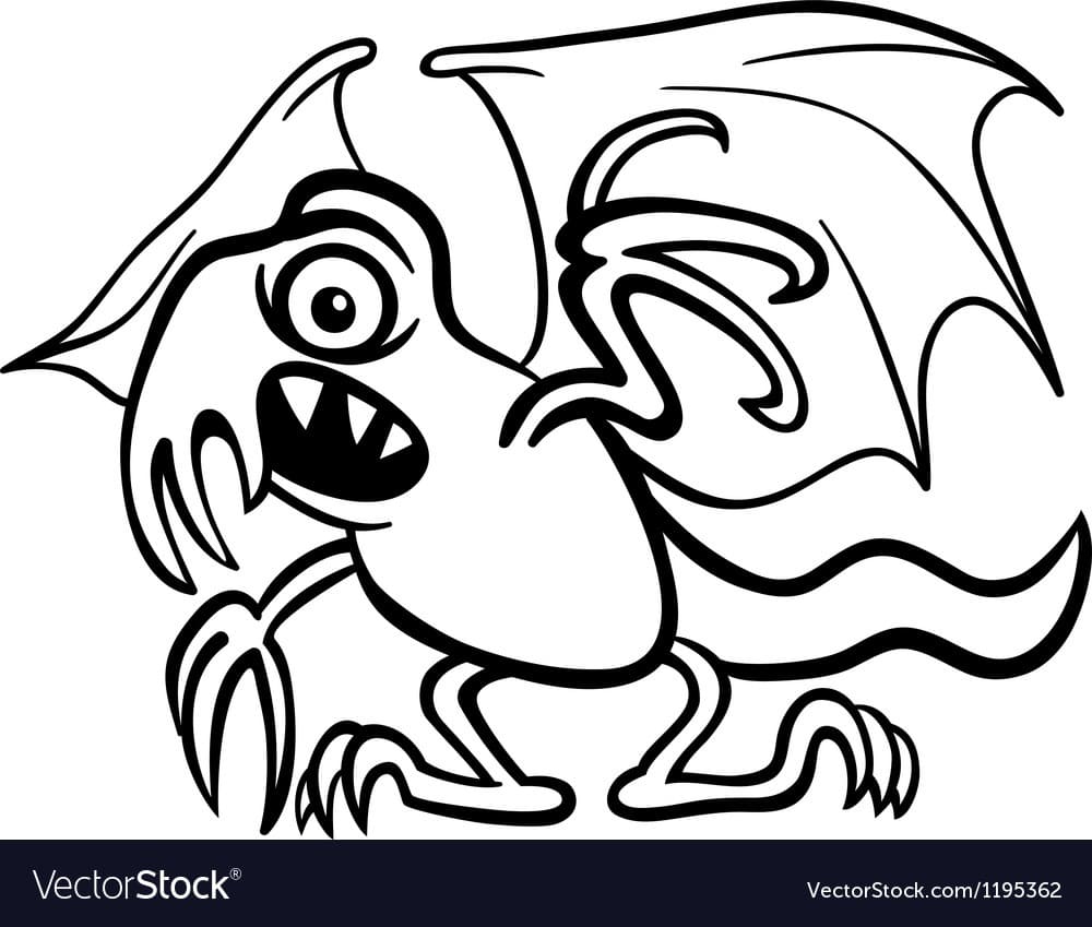 Basilisk Monster Cartoon Coloring Page
