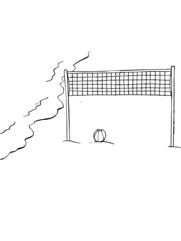Beach Volleyball Field Coloring Page