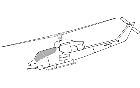 Bell AH-1J SeaCobra Helicopter Coloring Page