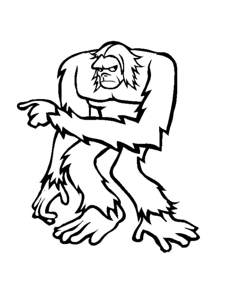 Bigfoot Clipart Image Coloring Page
