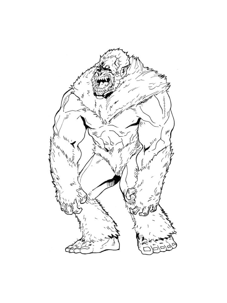 Bigfoot Cute For Children Image Coloring Page