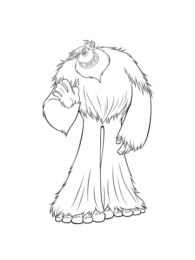Bigfoot Cute Image For Kids Coloring Page