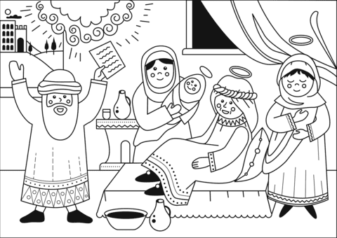 Birth Of John The Baptist For Kids Coloring Page