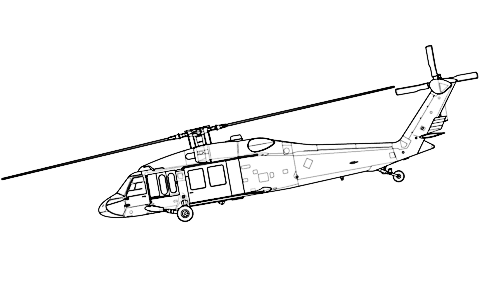 AH 64 Apache Helicopter Image Coloring Page