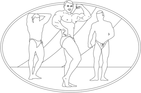 Bodybuilding Competition Image For Children Coloring Page