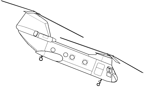 Boeing CH-46 Sea Knight Helicopter Coloring Page