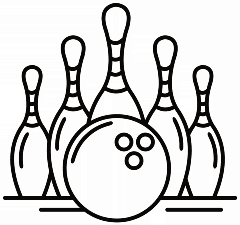 Bowling Ball Image For Children Coloring Page