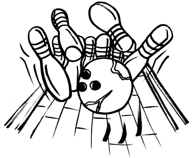 Bowling Cute Printable Coloring Page