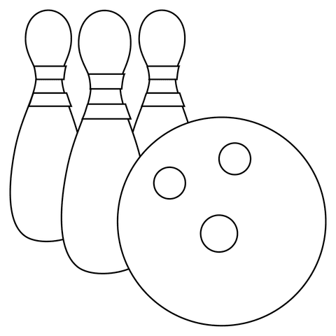 Bowling Cute Coloring Page