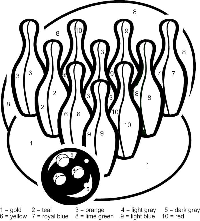 Bowling Drawing Image Coloring Page
