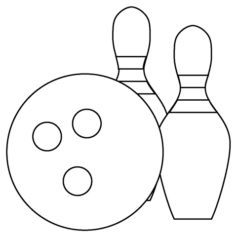 Bowling Emoji For Kids Coloring Page