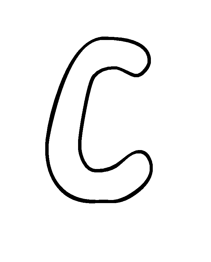 Bubble Letter C For Children Coloring Page