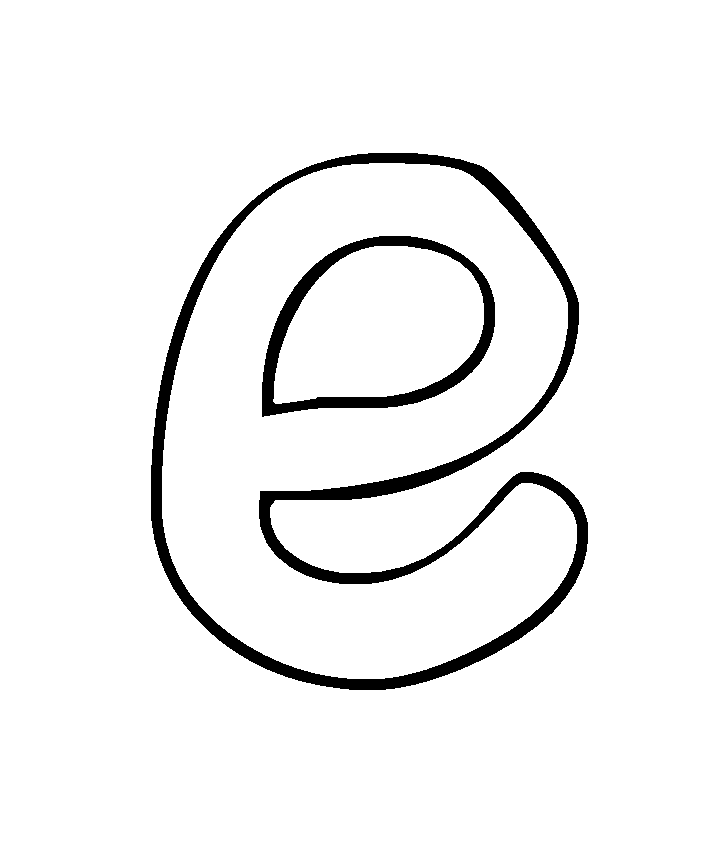 Bubble Letter E For Children Coloring Page