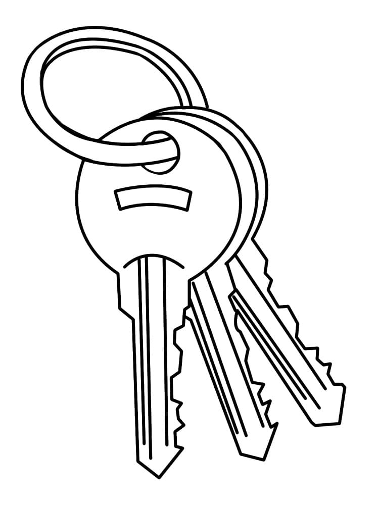 Bunch Of Keys Printable Coloring Page
