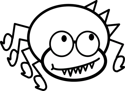 Cartoon Spider Image For Kids Coloring Page