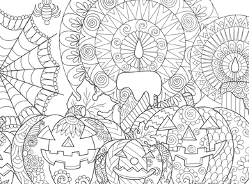 Carved Pumpkin In Candlelight Adult Coloring Picture Coloring Page