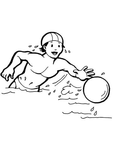 Catching A Ball Coloring Page
