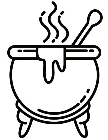 Cauldron Image For Kids Coloring Page