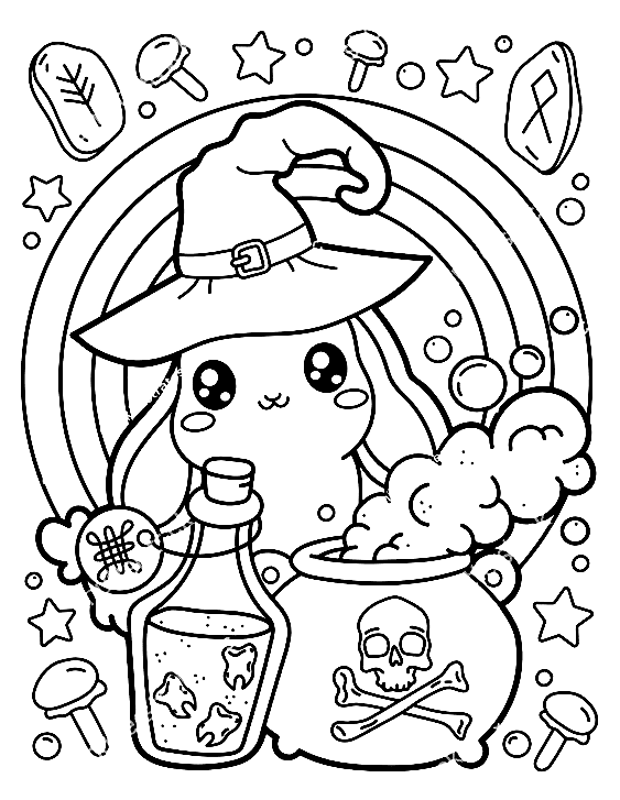 Cauldron Image For Kids Coloring Page