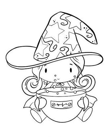 Cauldron Lovely Image For Kids Coloring Page