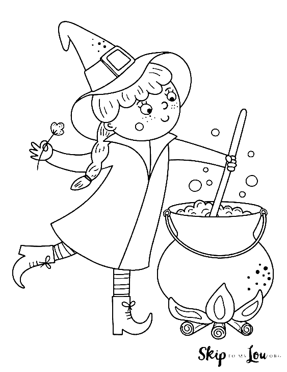 Cauldron Printable For Kids Coloring Page