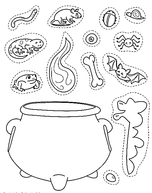 Cauldron Sweet Picture Coloring Page