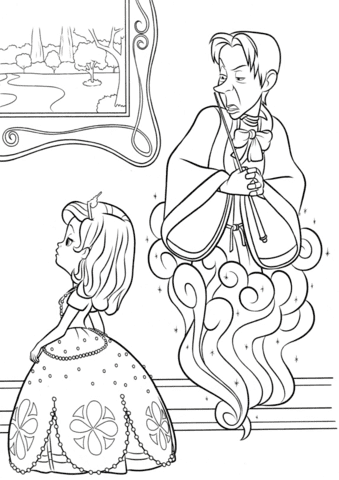 Cedric The Sorcerer And Sofia Coloring Page
