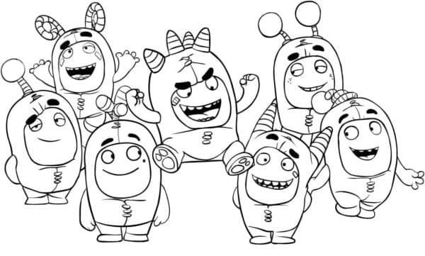 Cheerful Team Of Colorful Oddbods
