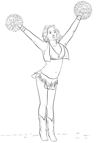 Cheerleader For Kids Coloring Page