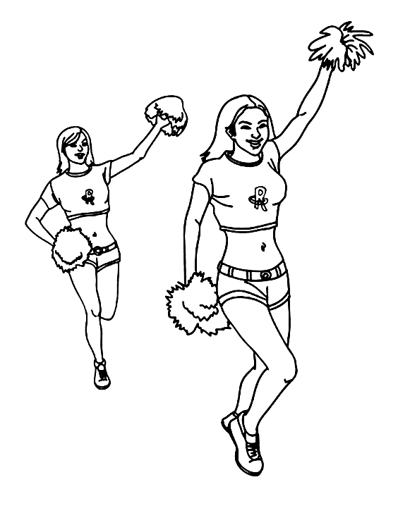 Cheerleader Lovely Image For Kids Coloring Page