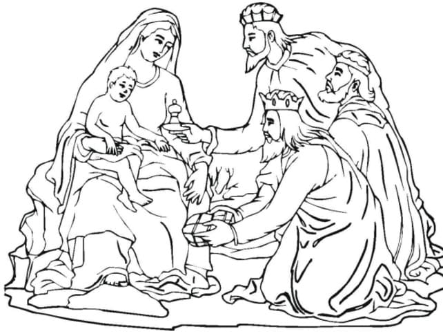 Christian Christmas Picture For Children Coloring Page