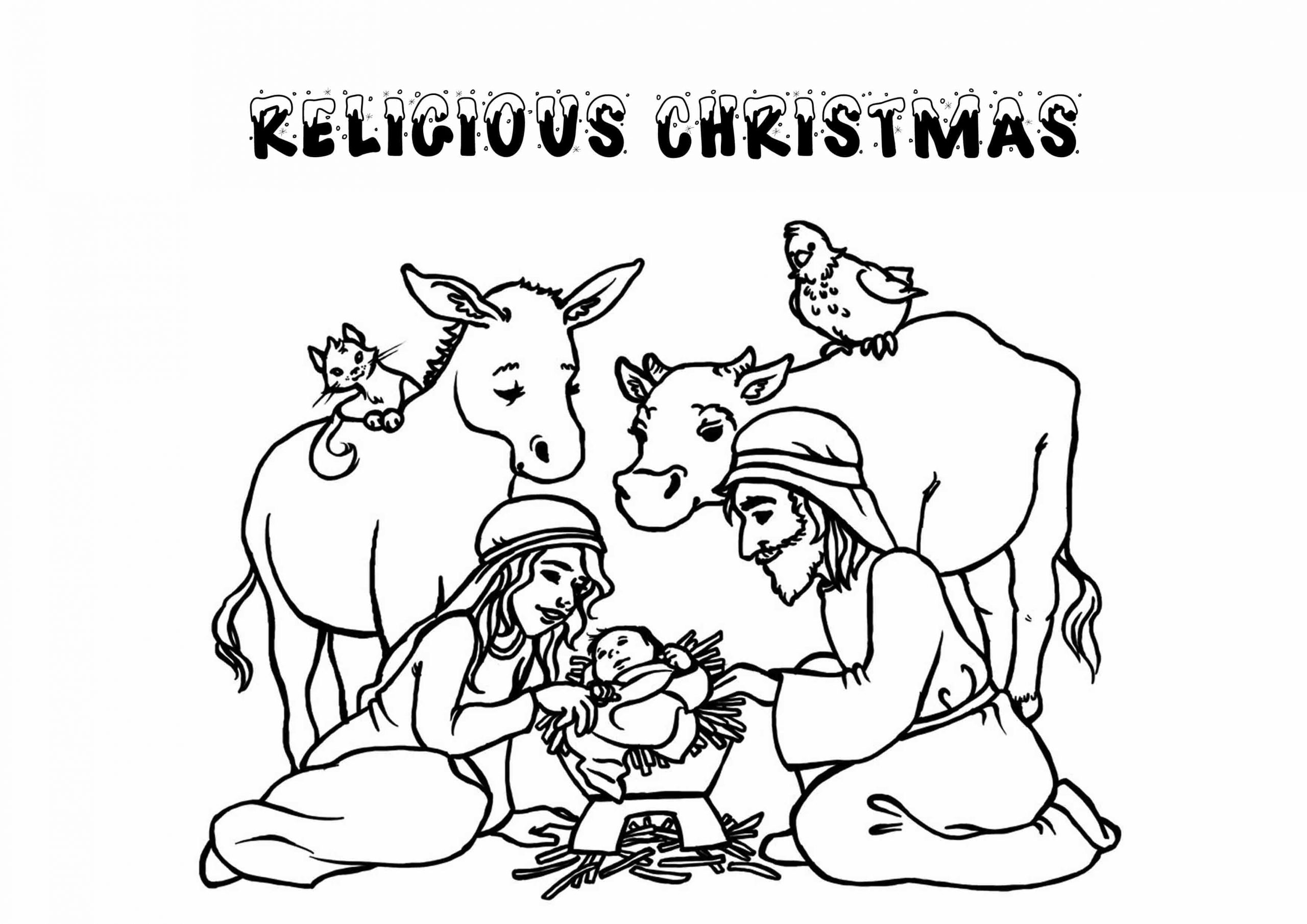 Christian Christmas Picture Coloring Page