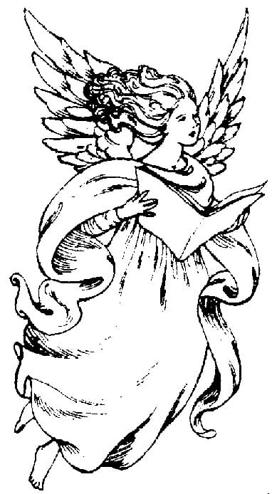 Christmas Angel Clip Art Image For Kids Coloring Page