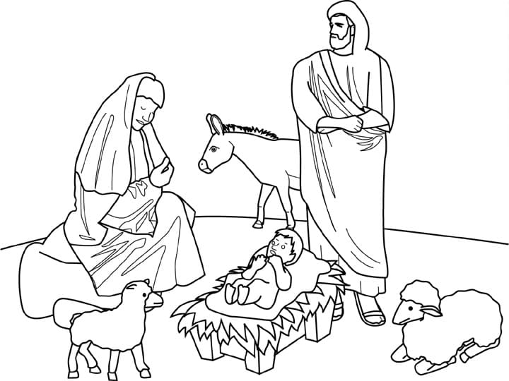 Christmas Religious Clip Art Coloring Page