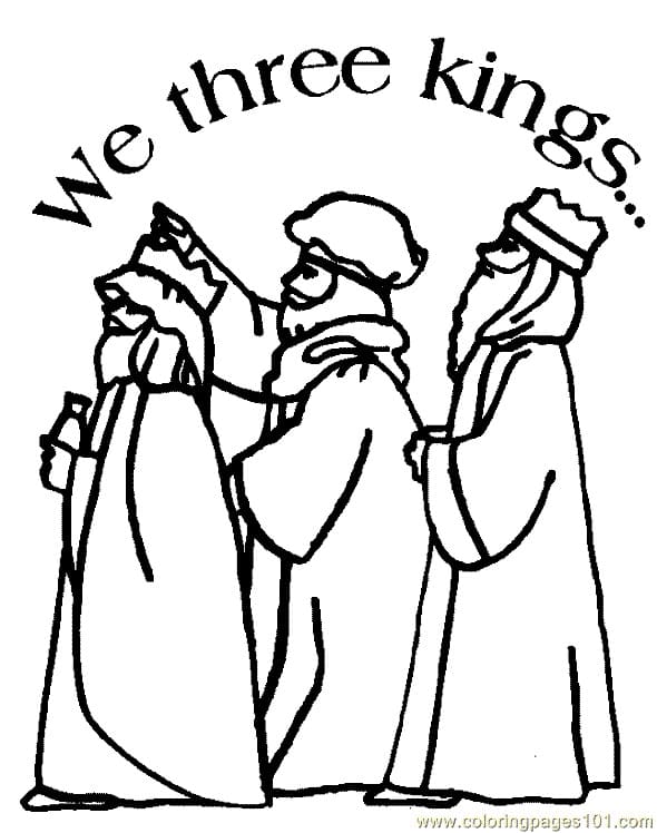 Christmas Three Kings Image For Kids Coloring Page