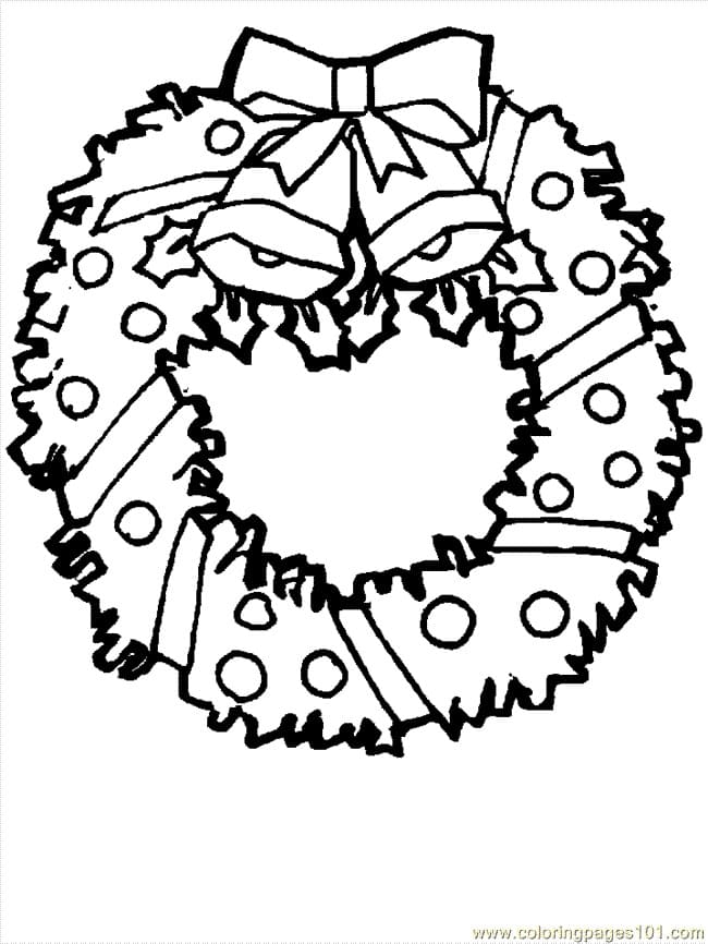 Christmas Wreaths Cartoons Coloring Page