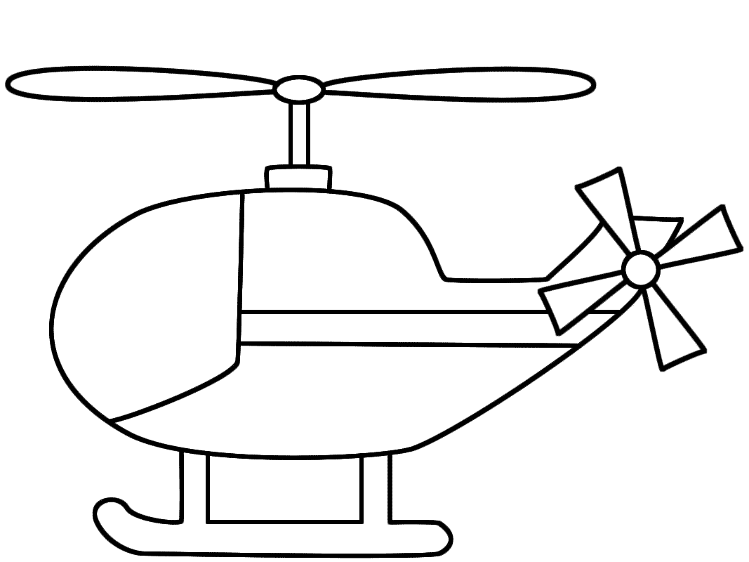 Civil Helicopter Image For Kids Coloring Page