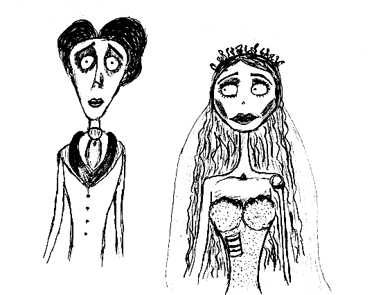 Corpse Bride Drawing For Kids Coloring Page