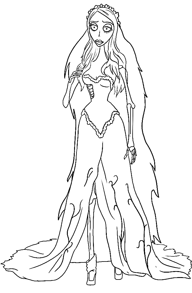 Corpse Bride Image For Children Coloring Page