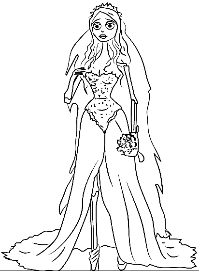 Corpse Bride Lovely Coloring Page