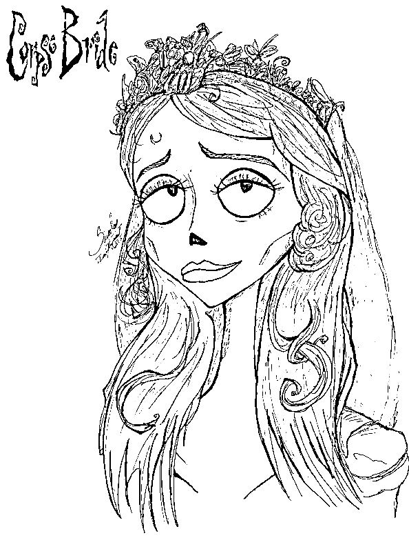 Corpse Bride Picture Coloring Page