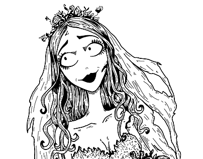 Corpse Bride Pretty Coloring Page